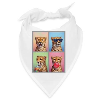 Geparde Gepard - Bandana - Weiß - Vorne