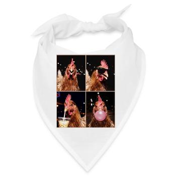 Hühner Huhn - Bandana - Weiß - Vorne