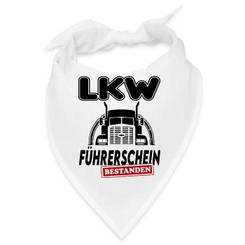 LKW  Führerschein bestanden Sprüche Lastwagen - Bandana - Weiß - Vorne