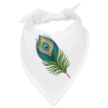 Einfache Pfauenfeder - Bandana - Weiß - Vorne