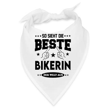 Bikerin Die Beste Berufe Shirt Sterne Arbeit Job - Bandana - Weiß - Vorne