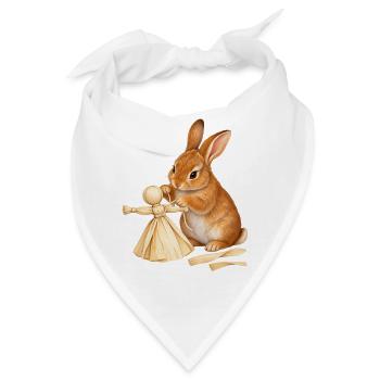 Kaninchen mit Maisblattpuppe - Bandana - Weiß - Vorne