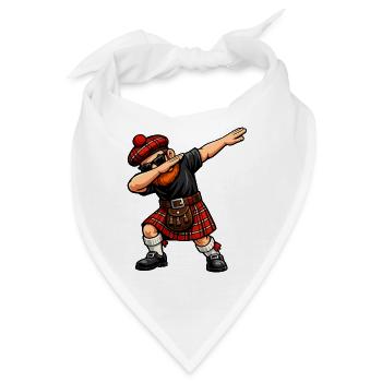 Dabbing Schotte – Lustiges Schottland-Motiv - Bandana - Weiß - Vorne
