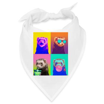 Ferret Frettchen - Bandana - Weiß - Vorne