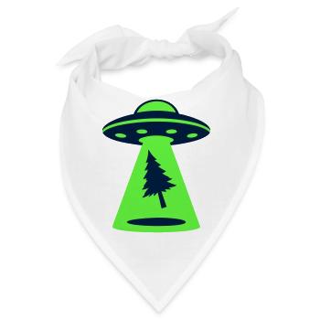 Ufo Entfuehrung Wald Logo - Bandana - Weiß - Vorne