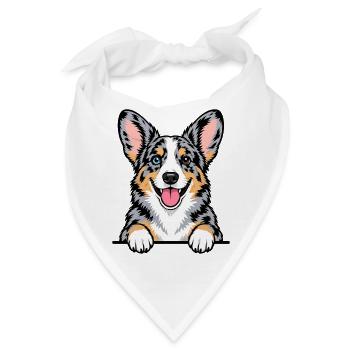 Cardigan Welsh Corgi - Bandana - Weiß - Vorne