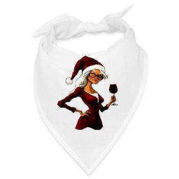 Hexen Weihnachten / Weihnachtsmann Hexe - Bandana - Weiß - Vorne