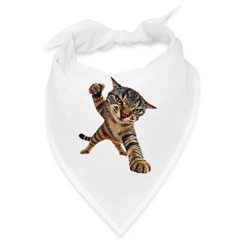 Katze - Bandana - Weiß - Vorne
