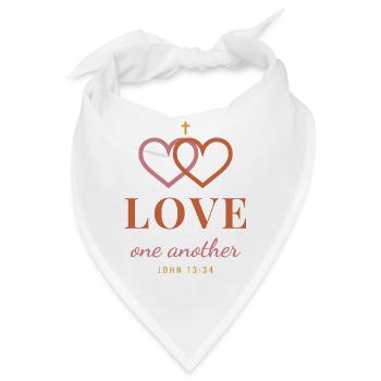 Love One Another – John 13:34 Christian - Bandana - Weiß - Vorne