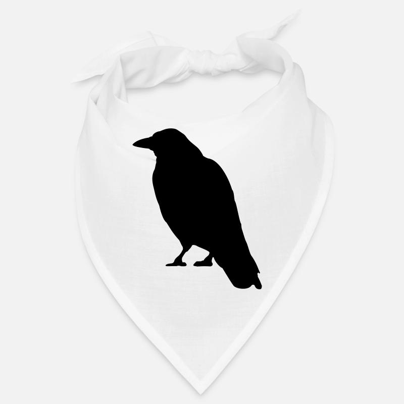 Black Crow Vogel - Bandana - Weiß