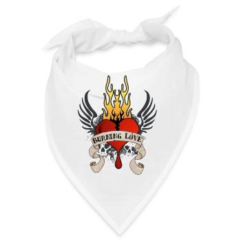 Burning Love (Heart & Banner) 04 - Bandana - Weiß - Vorne