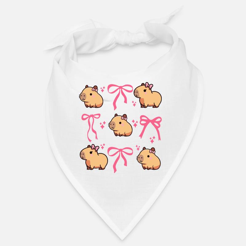 Mignon Capybara Nœud Rose Capybara Bandana