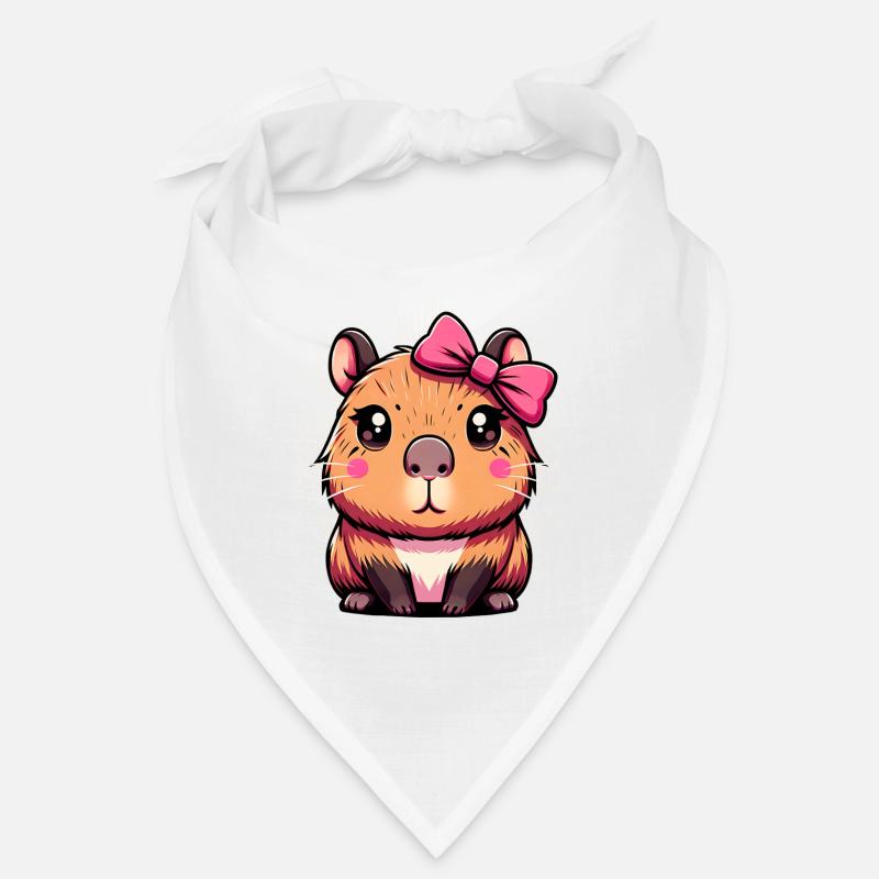 Cute Capybara Pink Bow Capybara Bandana