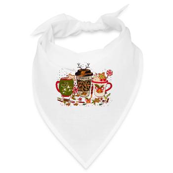 Weihnachtskaffee, Weihnachtsfeier, Weihnachtsstimmung - Bandana - Weiß - Vorne