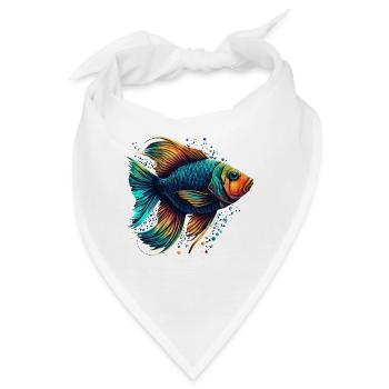 Bunte Fische - Bandana - Weiß - Vorne