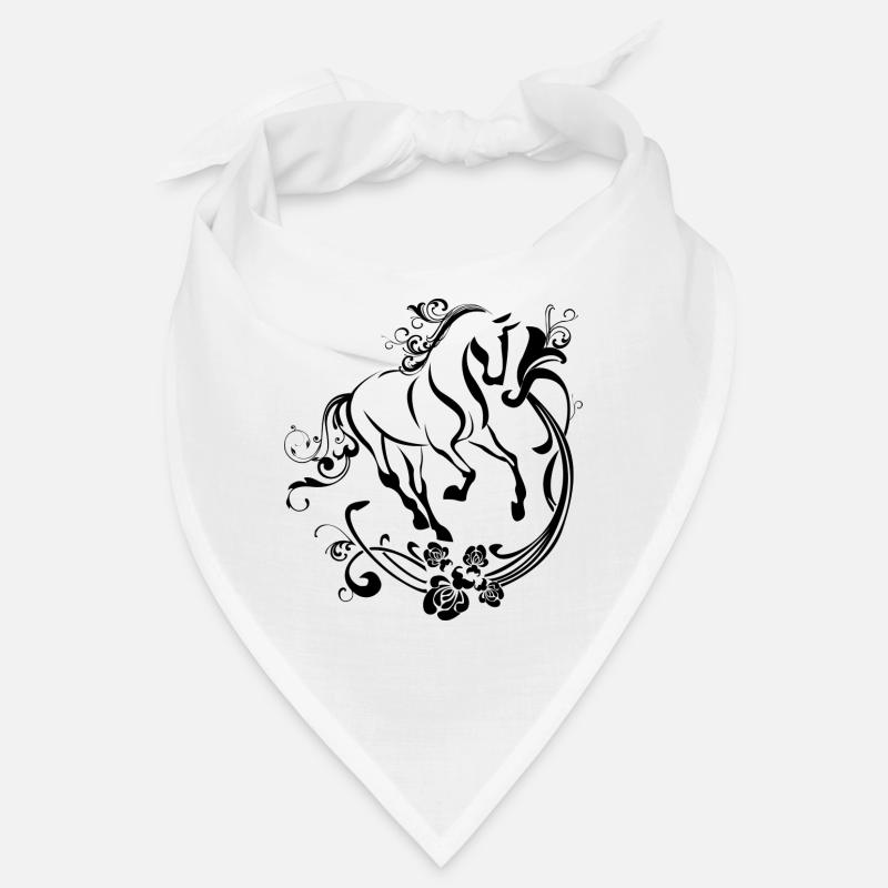 Design élégant de cheval noir et blanc Bandana