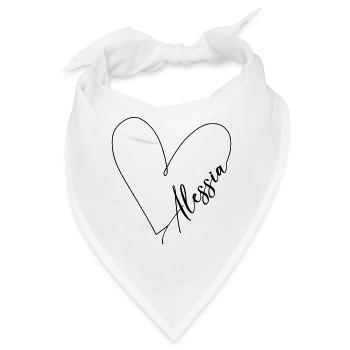 Alessia Name Herzlinie - Bandana - Weiß - Vorne