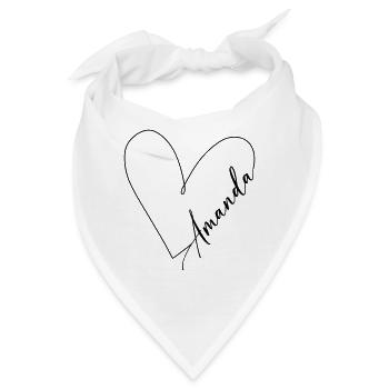 Amanda Name Herzlinie - Bandana - Weiß - Vorne