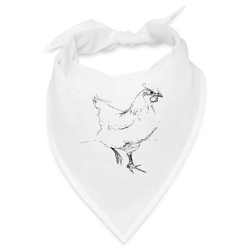 Huhn - Bandana - Weiß - Vorne