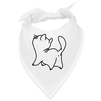 Katze Kätzchen Klein - Bandana - Weiß - Vorne
