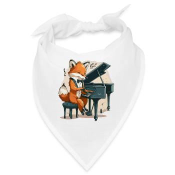 Musikalischer Fuchs - Bandana - Weiß - Vorne