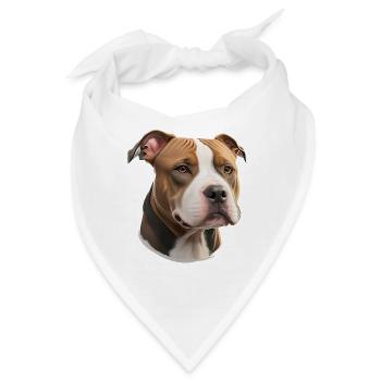 American Stafford Terrier - Bandana - Weiß - Vorne