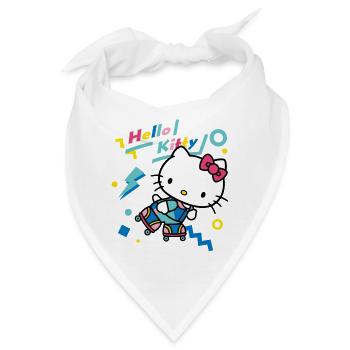 Hello Kitty 90er Stile Mit Rollschuhen - Bandana - Weiß - Vorne