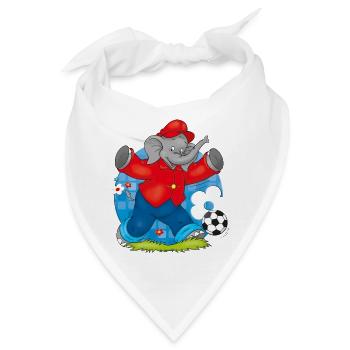 Benjamin Blümchen spielt Fußball - Bandana - Weiß - Vorne