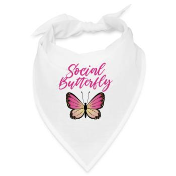 Sozialer Schmetterling - Bandana - Weiß - Vorne