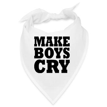 Make boys cry - Bandana - Weiß - Vorne