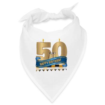 50. Geburtstag - Bandana - Weiß - Vorne