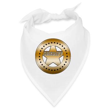 Sheriff Abzeichen Schild - Bandana - Weiß - Vorne