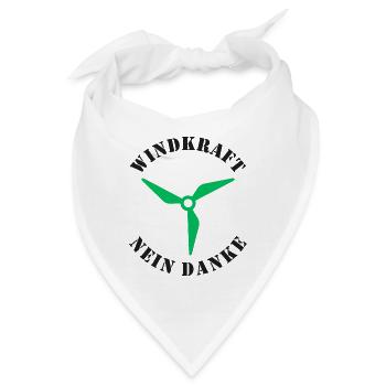 Windkraft Nein Danke - Bandana - Weiß - Vorne