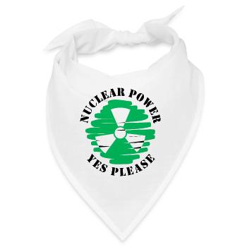 Atomkraft, Ja bitte, Kernenergie - Bandana - Weiß - Vorne