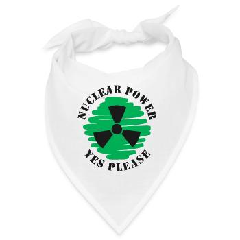 Atomkraft, Ja bitte, Kernenergie - Bandana - Weiß - Vorne