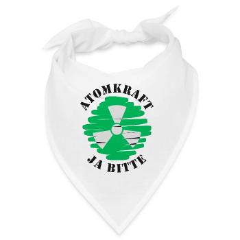 Atomkraft, Ja bitte, Kernenergie - Bandana - Weiß - Vorne