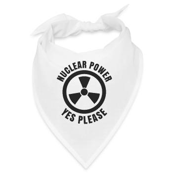 Atomkraft, Ja bitte, Kernenergie - Bandana - Weiß - Vorne