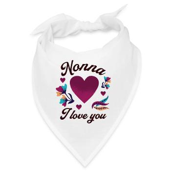 Nonna ich liebe dich, Großmutter ich liebe dich - Bandana - Weiß - Vorne