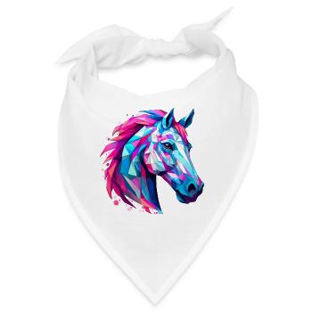 Pferdekopf - Bandana - Weiß - Vorne