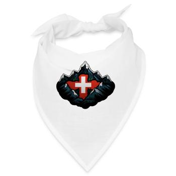 Schweizer Berge - Bandana - Weiß - Vorne