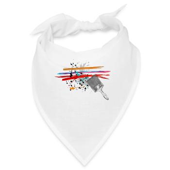 Farbe Pinsel Malen Maler Kleckse - Bandana - Weiß - Vorne