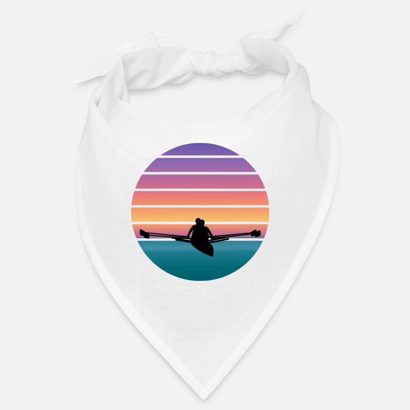 Aviron, rameurs avec l’eau et coucher de soleil Bandana