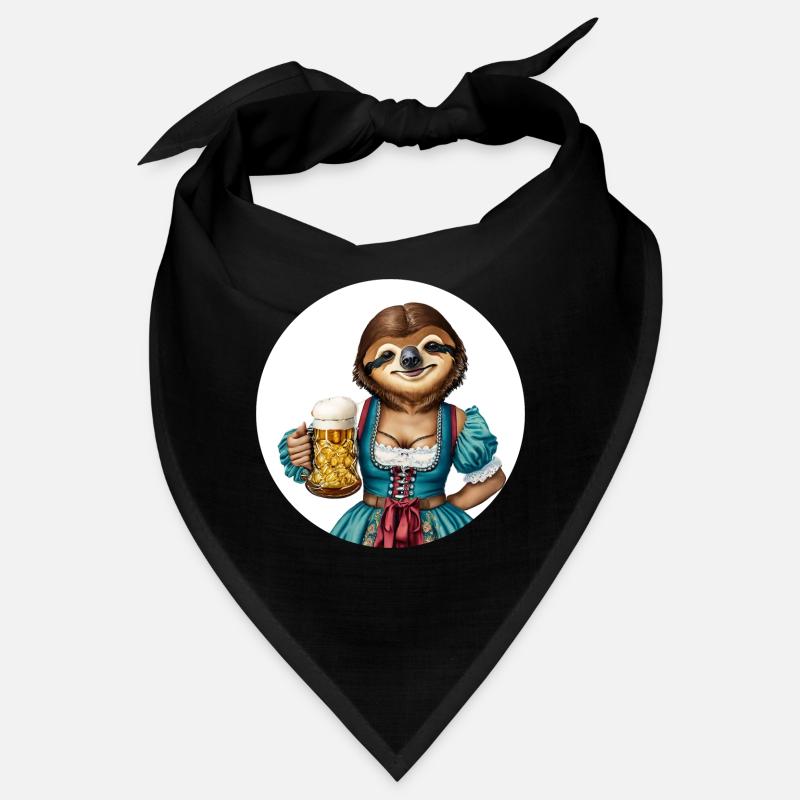 Faultier im Dirndl mit Bierglas Bandana
