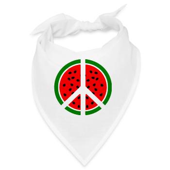 Wassermelone peace symbol - Bandana - Weiß - Vorne