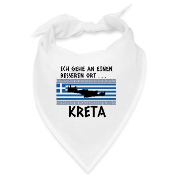 Kreta Spruch Griechenland Urlaub - Bandana - Weiß - Vorne