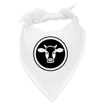 Rind Kopf - Bandana - Weiß - Vorne