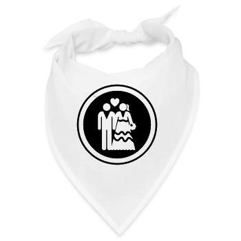 Paar Hochzeit Brautpaar - Bandana - Weiß - Vorne