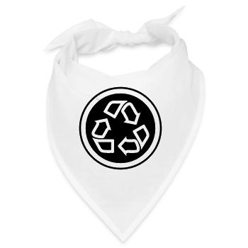 Recycling Symbol - Bandana - Weiß - Vorne