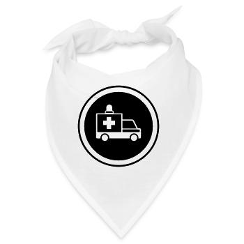 Krankenwagen Ambulance - Bandana - Weiß - Vorne
