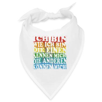 Ich bin wie ich bin - Adenauer Zitat in 3D Text - Bandana - Weiß - Vorne